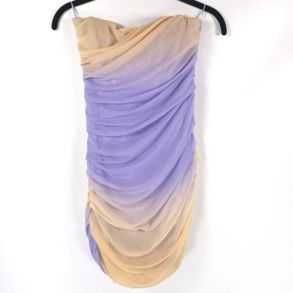 NWT ZARA ROMANIA🇷🇴MADE Strapless Tulle SEXY Mini Dress Ruched 8342/355 SMALL - Picture 8 of 16